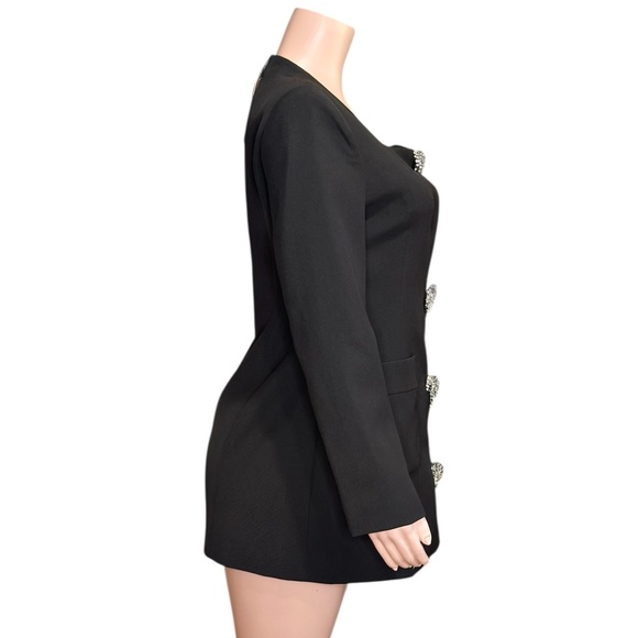 MISS ROSIER Fionnghuala Crystal Embellished Mini Dress, Black, Large - Picture 10 of 14